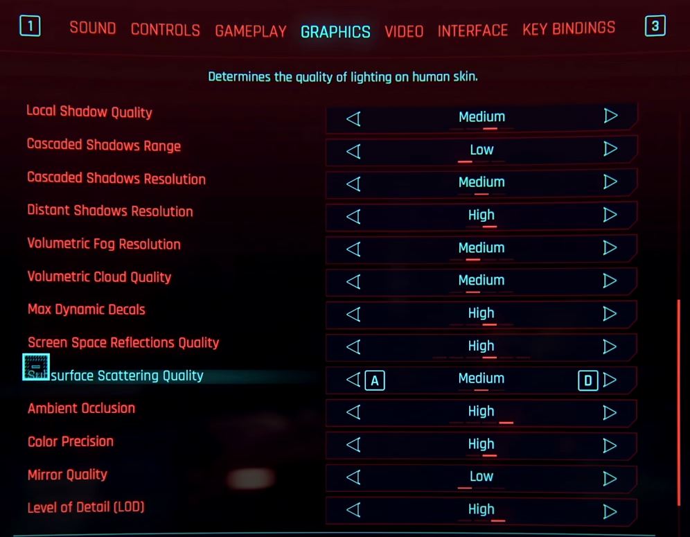 cyberpunk 2077 settings