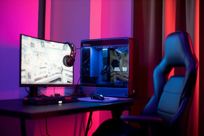 a gaming computer set up